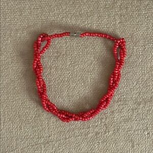 Vibrant Red Beaded Child-size Bracelet with Multi Strand Design